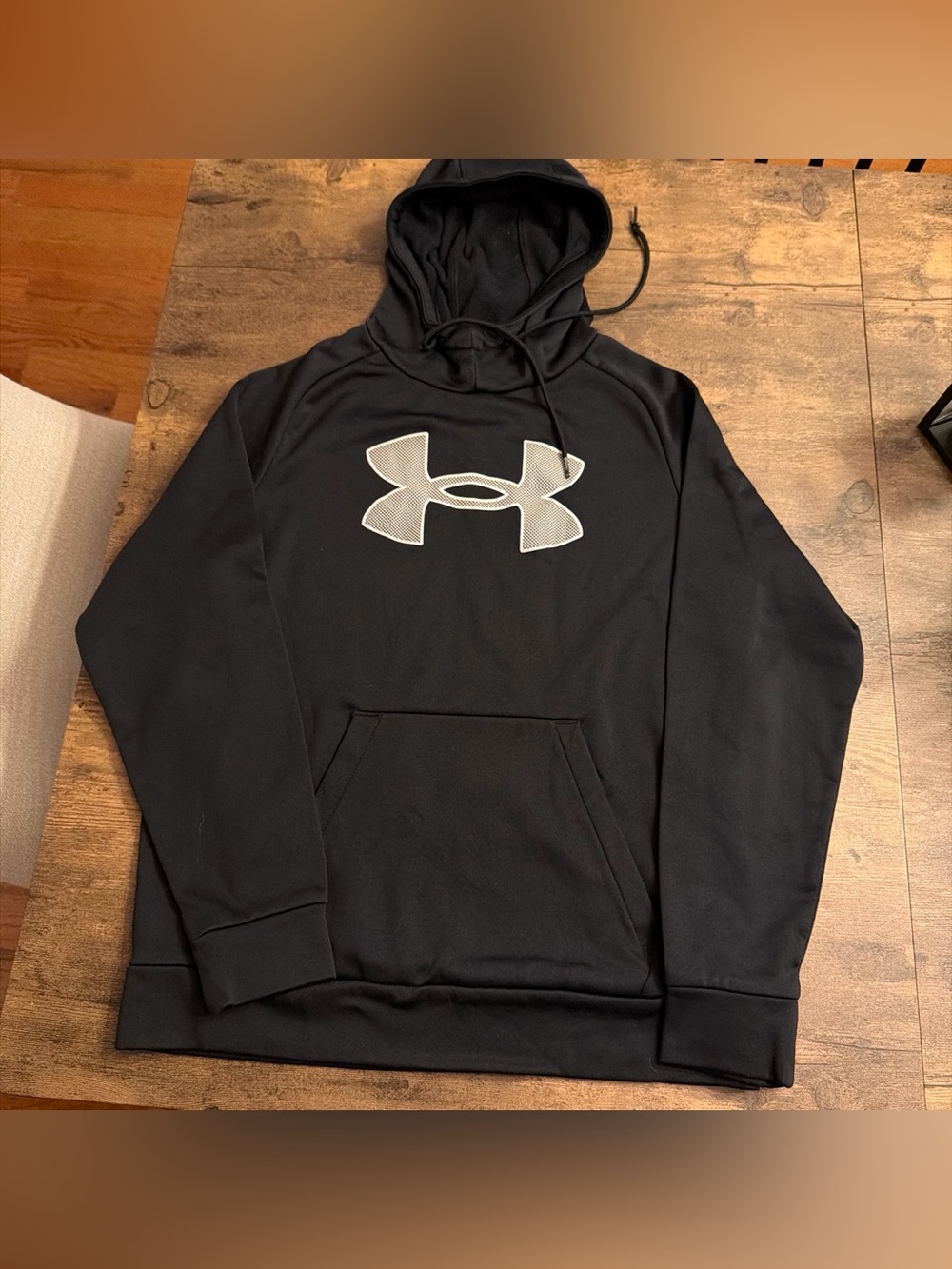 Under Armour Men's Black Hoodie with Large Silver Logo